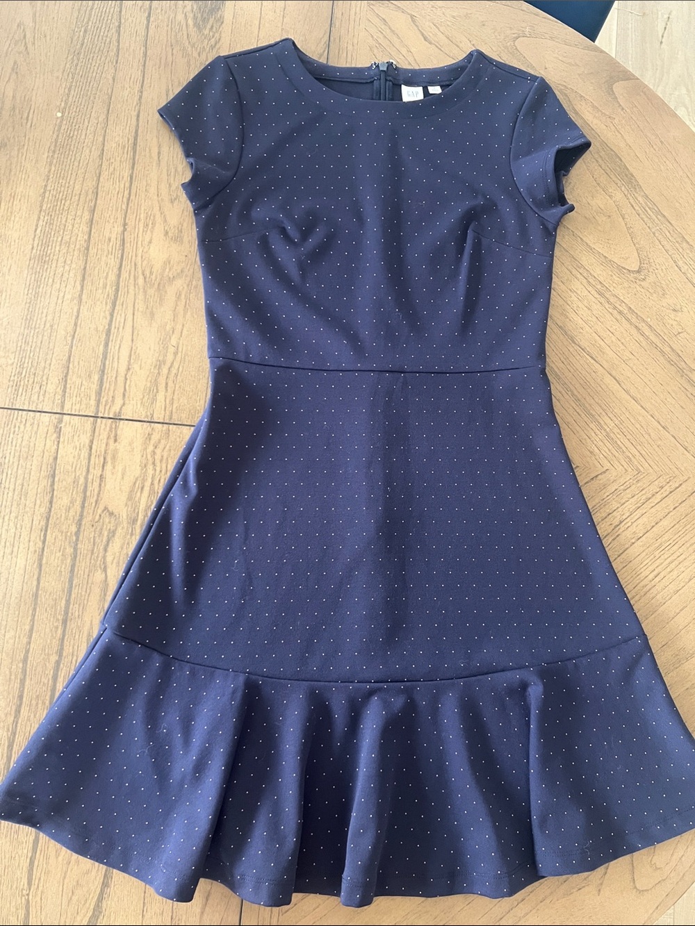 GAP Women's Navy Dot Fit-and-Flare Dress